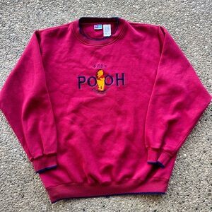 Vintage 1990s Walt Disney Winnie The Pooh Embroidered Sweatshirt Sz XL Pooh Bear